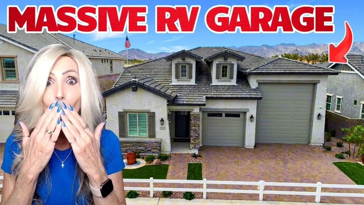 Massive Phoenix area home with oversized RV garage, mountain views, and modern design