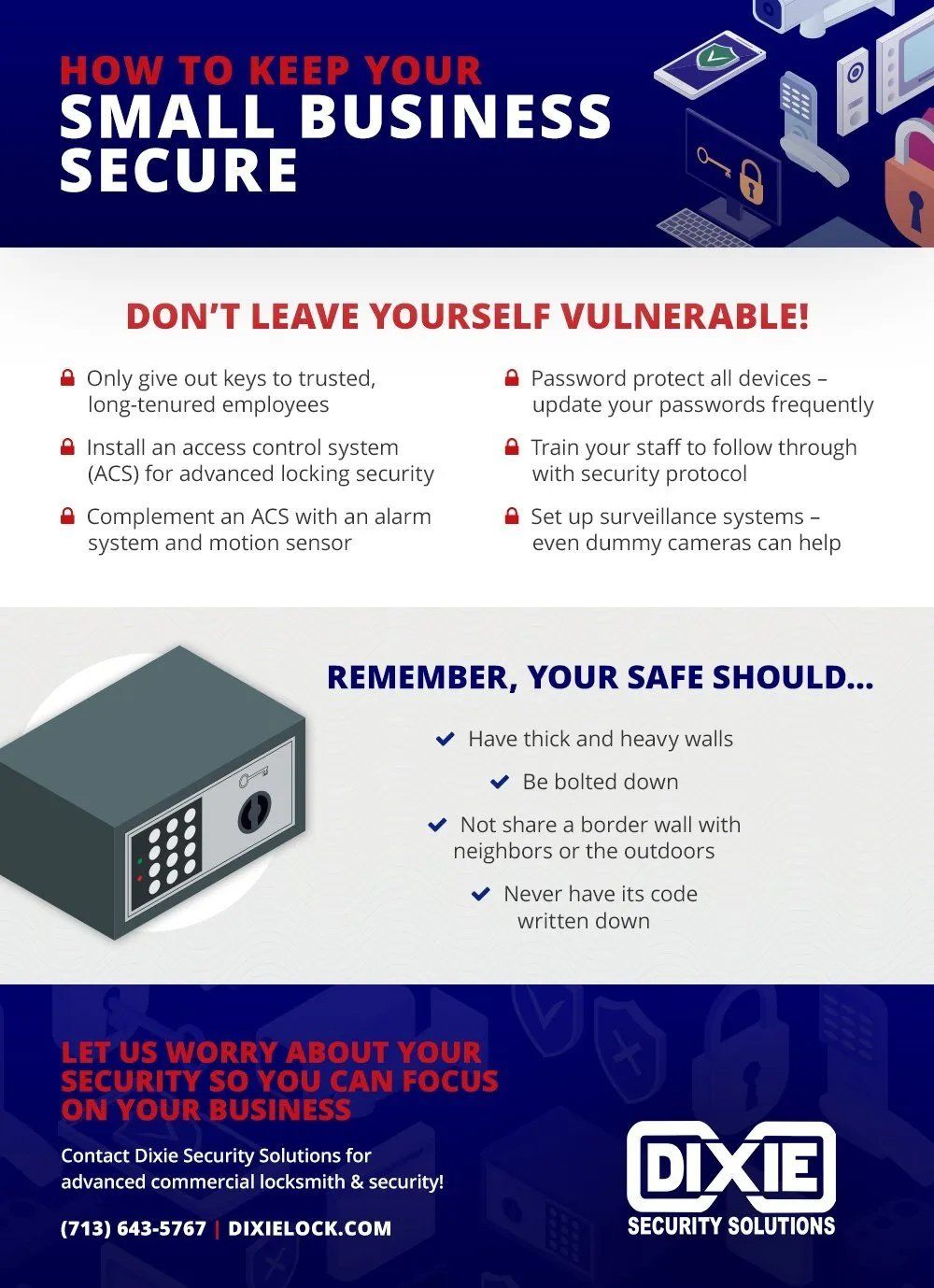 Keep Your Small Business Secure — Houston, TX — Dixie Safe & Lock Service Inc.
