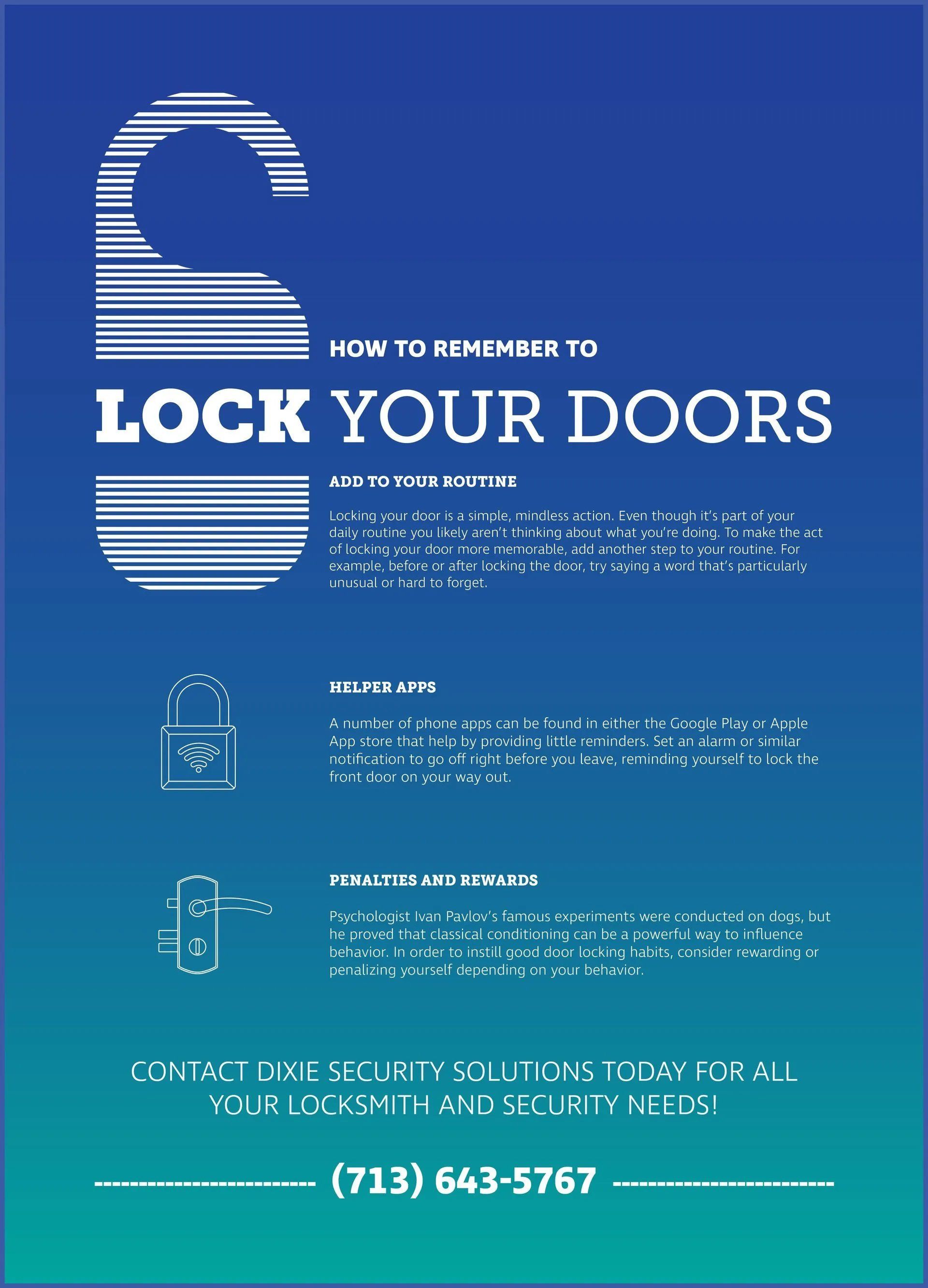 Lock Your Doors — Houston, TX — Dixie Safe & Lock Service Inc.