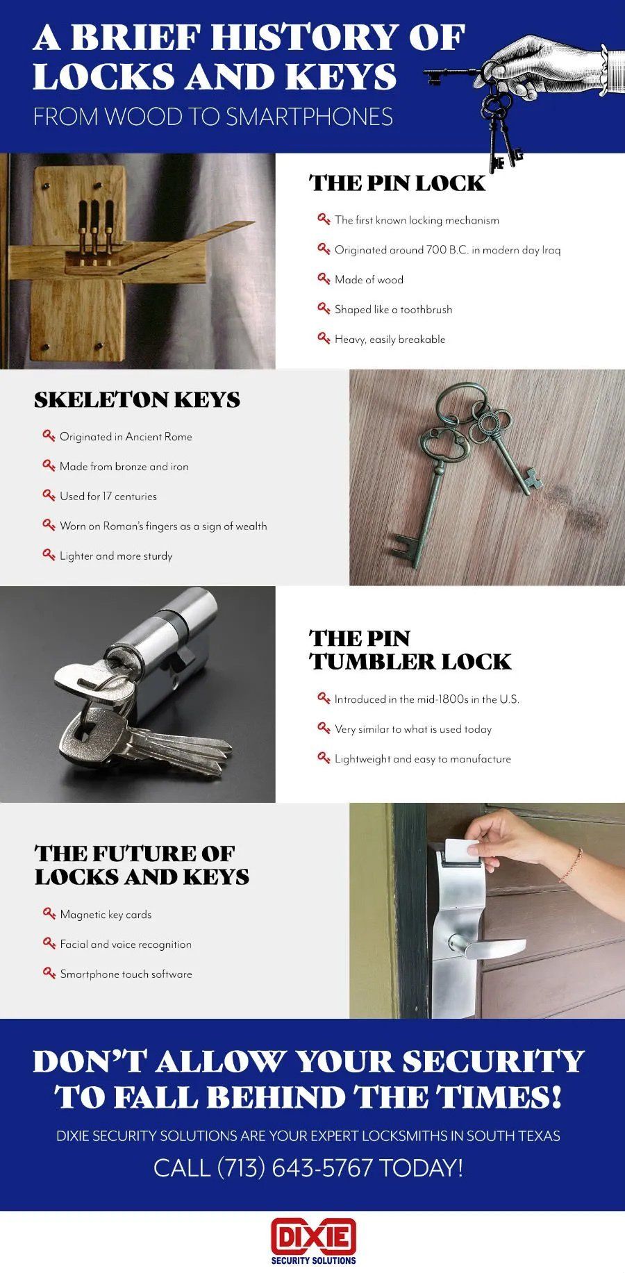 Lock and Keys History — Houston, TX — Dixie Safe & Lock Service Inc.
