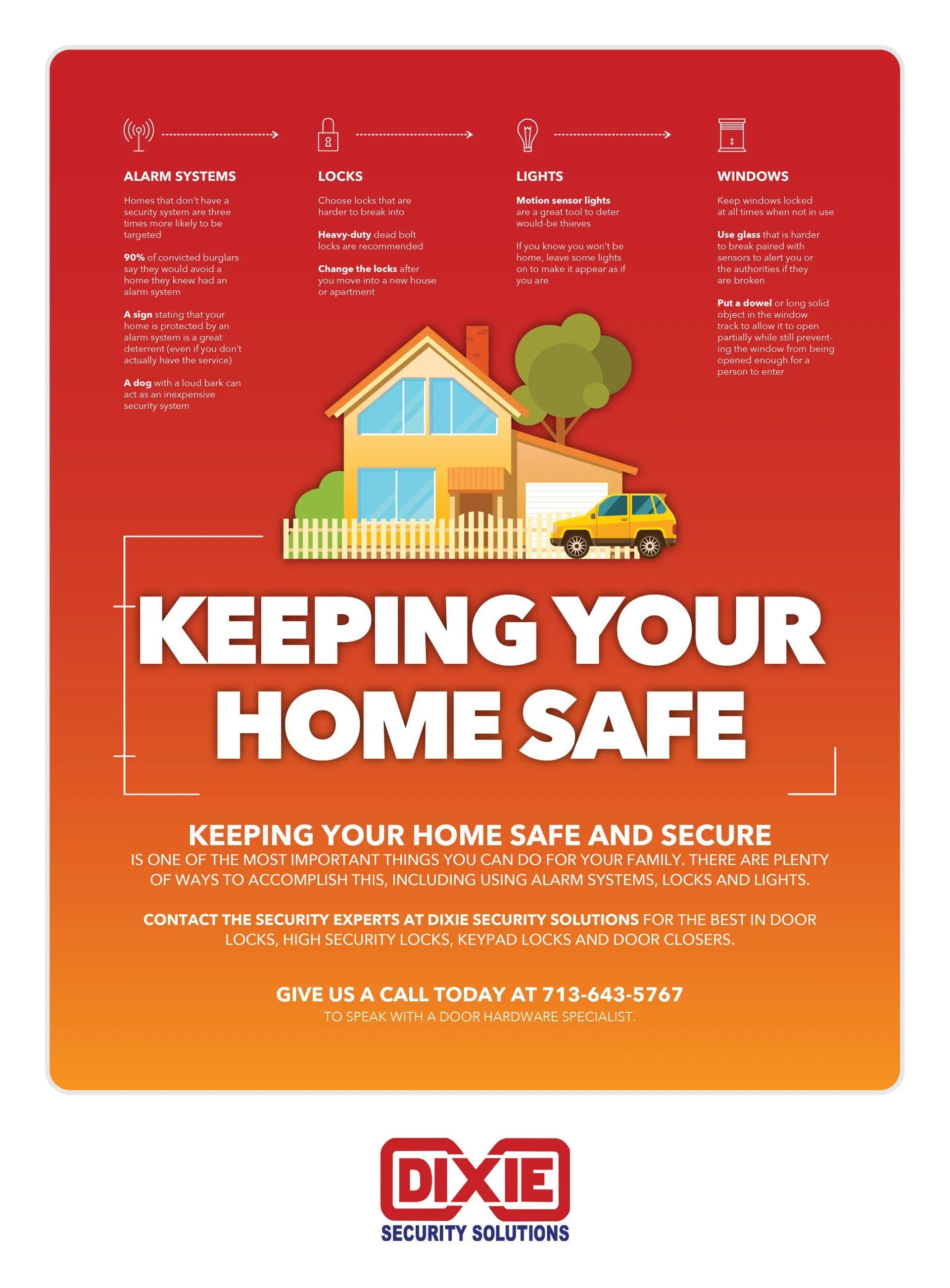 Keep Your Home Safe Procedures — Houston, TX — Dixie Safe & Lock Service Inc.