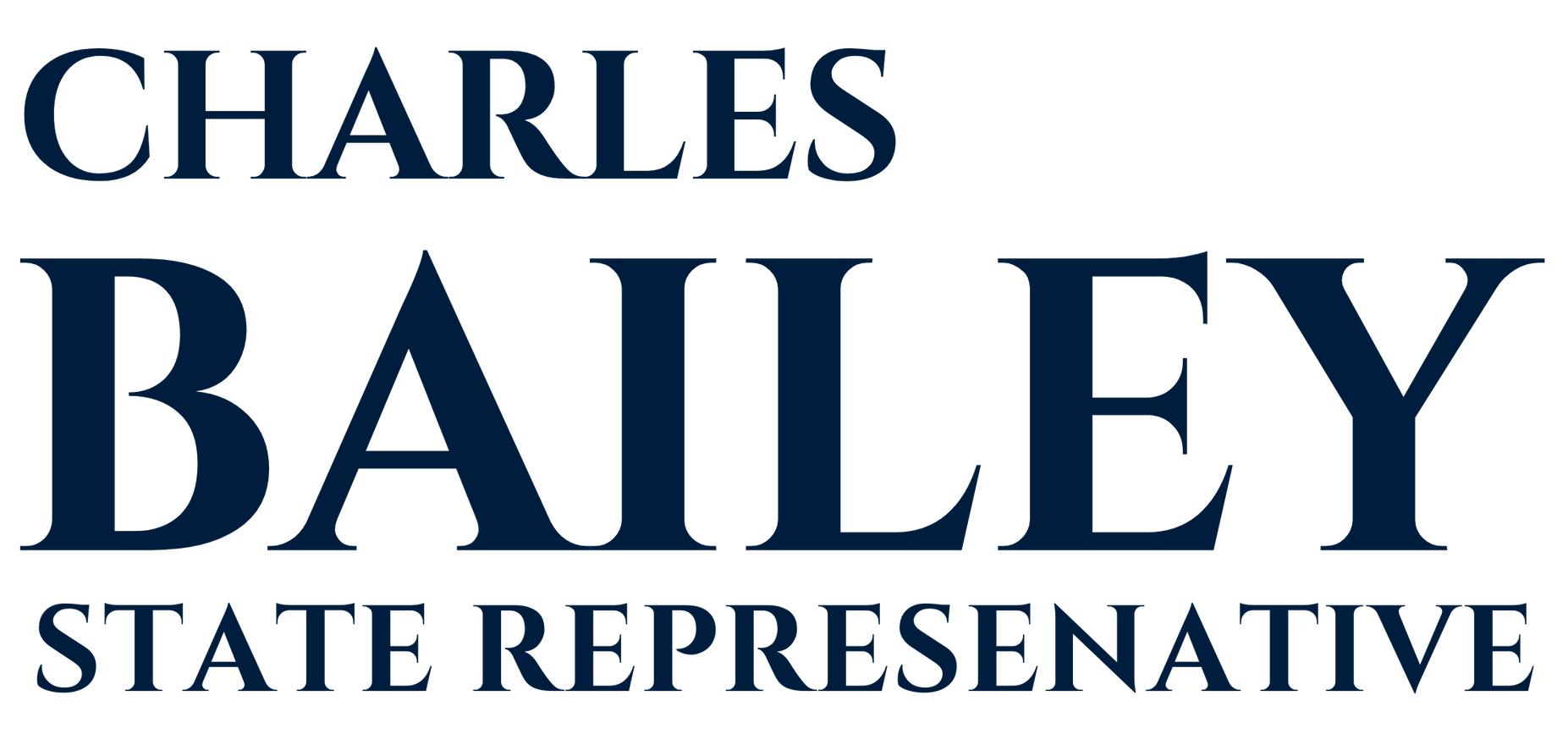 The logo for charles bailey state representative is blue and white.