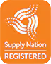 The supply nation logo is orange and white and is registered.
