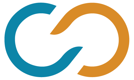 The Doozy Solutions infinity icon in blue and orange