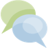 Two speech bubbles are sitting next to each other on a white background.