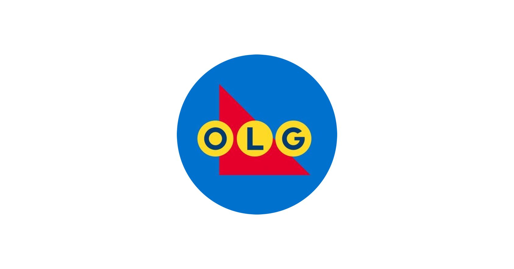 A blue circle with the word olg on it