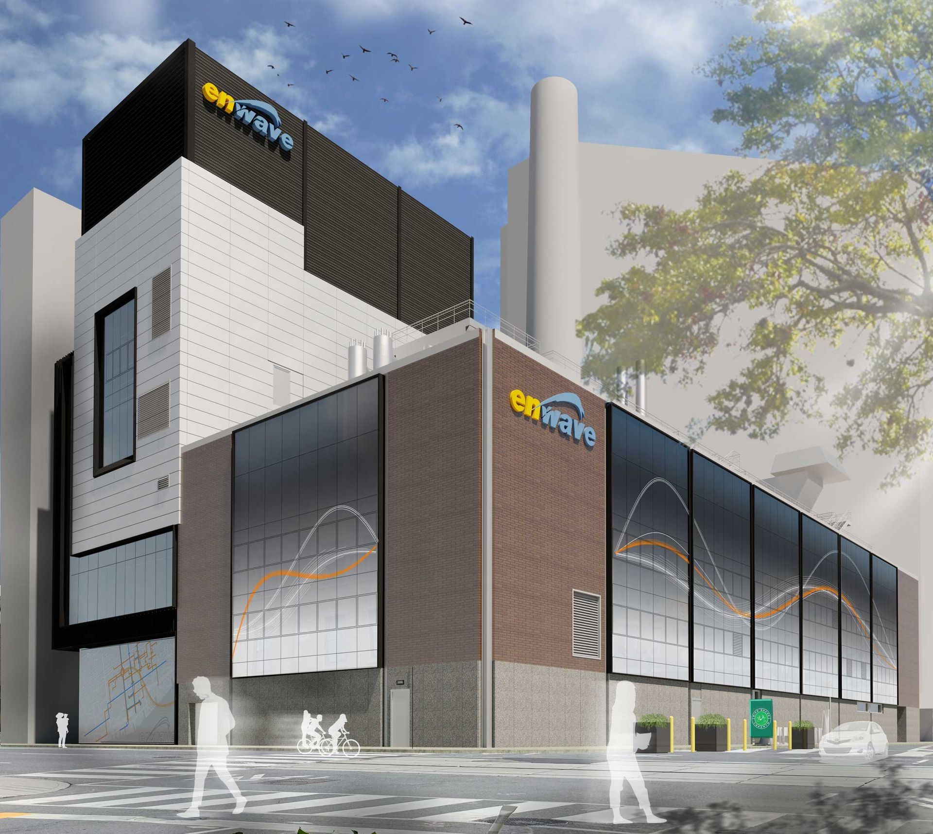 An artist 's impression of an eggwave building