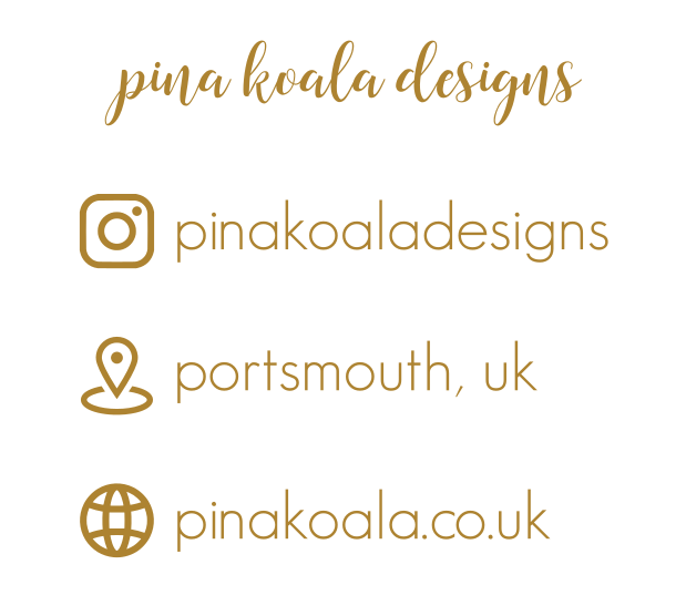 View my Instagram at https://www.instagram.com/pinakoaladesigns/