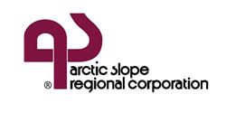 The logo for the arctic slope regional corporation is purple and black.