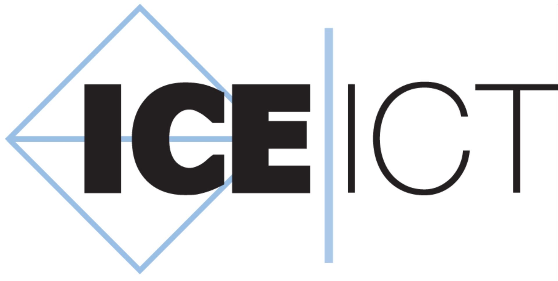 A logo for ice ict is shown on a white background.