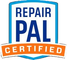 Repair Pal certified logo with blue and orange text