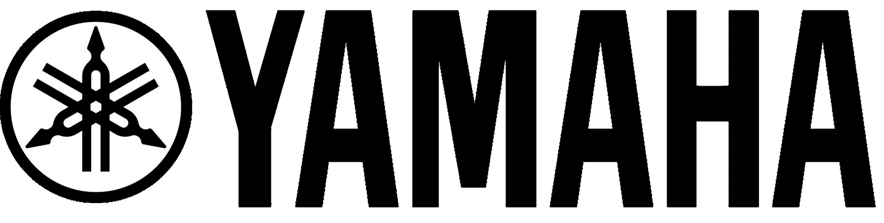 A black and white logo for yamaha on a white background.