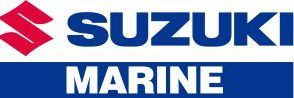 The logo for suzuki marine is blue and white.
