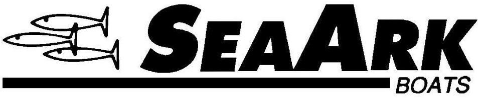 A black and white logo for seaark boats