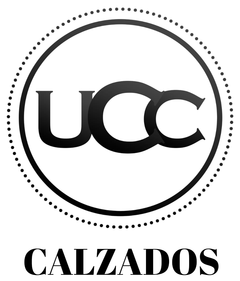 Logotipo de UCC Calzados: Letras negras 