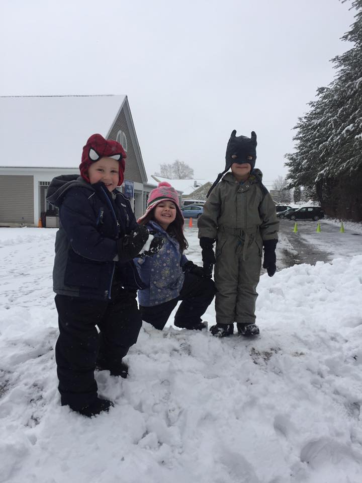 Three Children at the snow - Child Care Centers in Hollis, NH