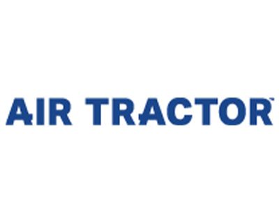 The air tractor logo is blue and white on a white background.