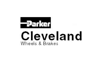 The logo for parker cleveland wheels and brakes is black and white.