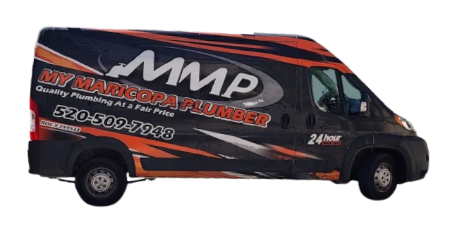 Black van with orange accents, 