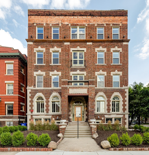 Lindley Apartments after masonry restoration in Detroit, Michigan.