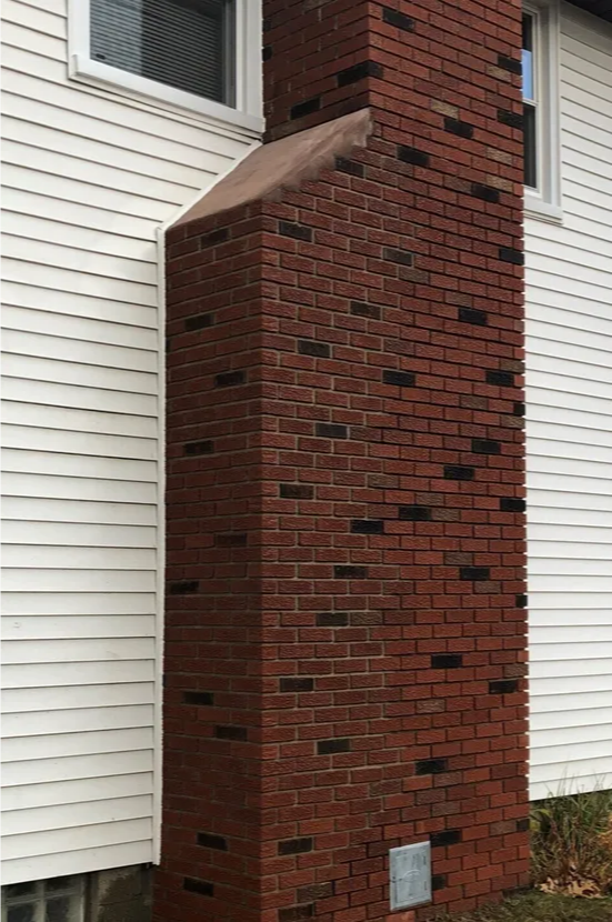 Brick chimney after repair
