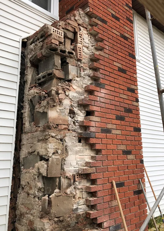 Brick chimney before repair