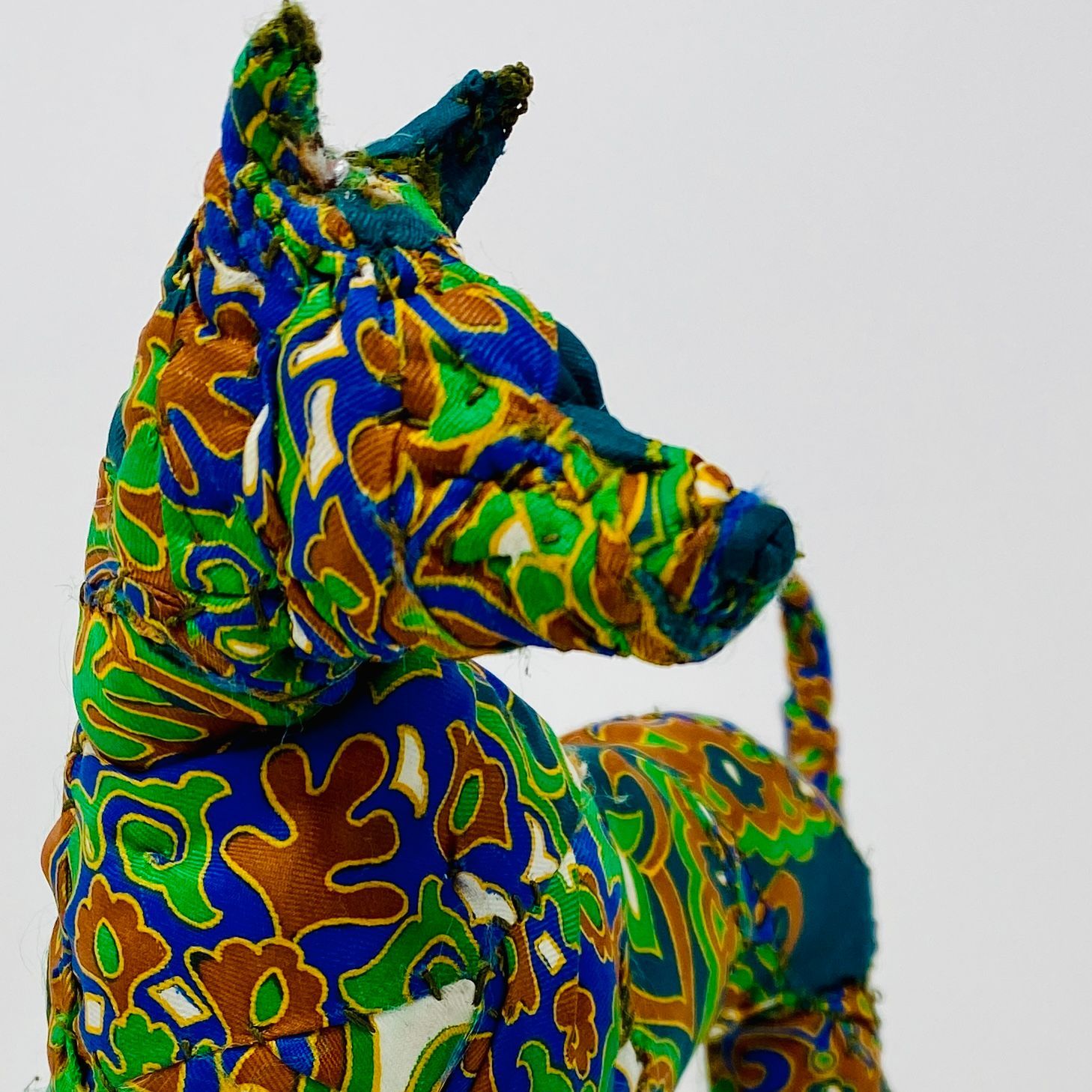 Textlie wire sculpture stitched fabric Malinois dog