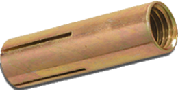 A close up of a drop in anchor on a white background