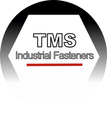 A logo for tms industrial fasteners in a circle.