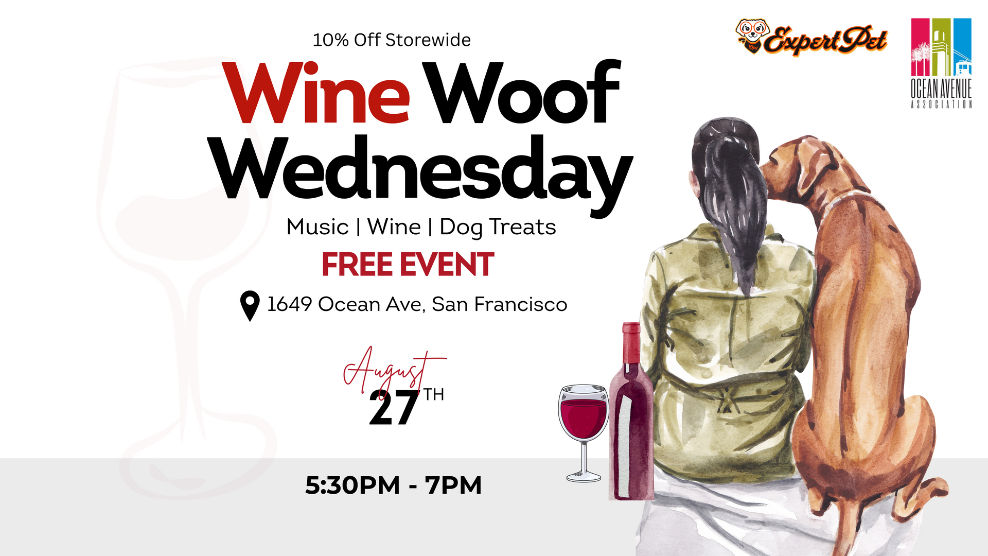 Wine Woof Wednesday event banner