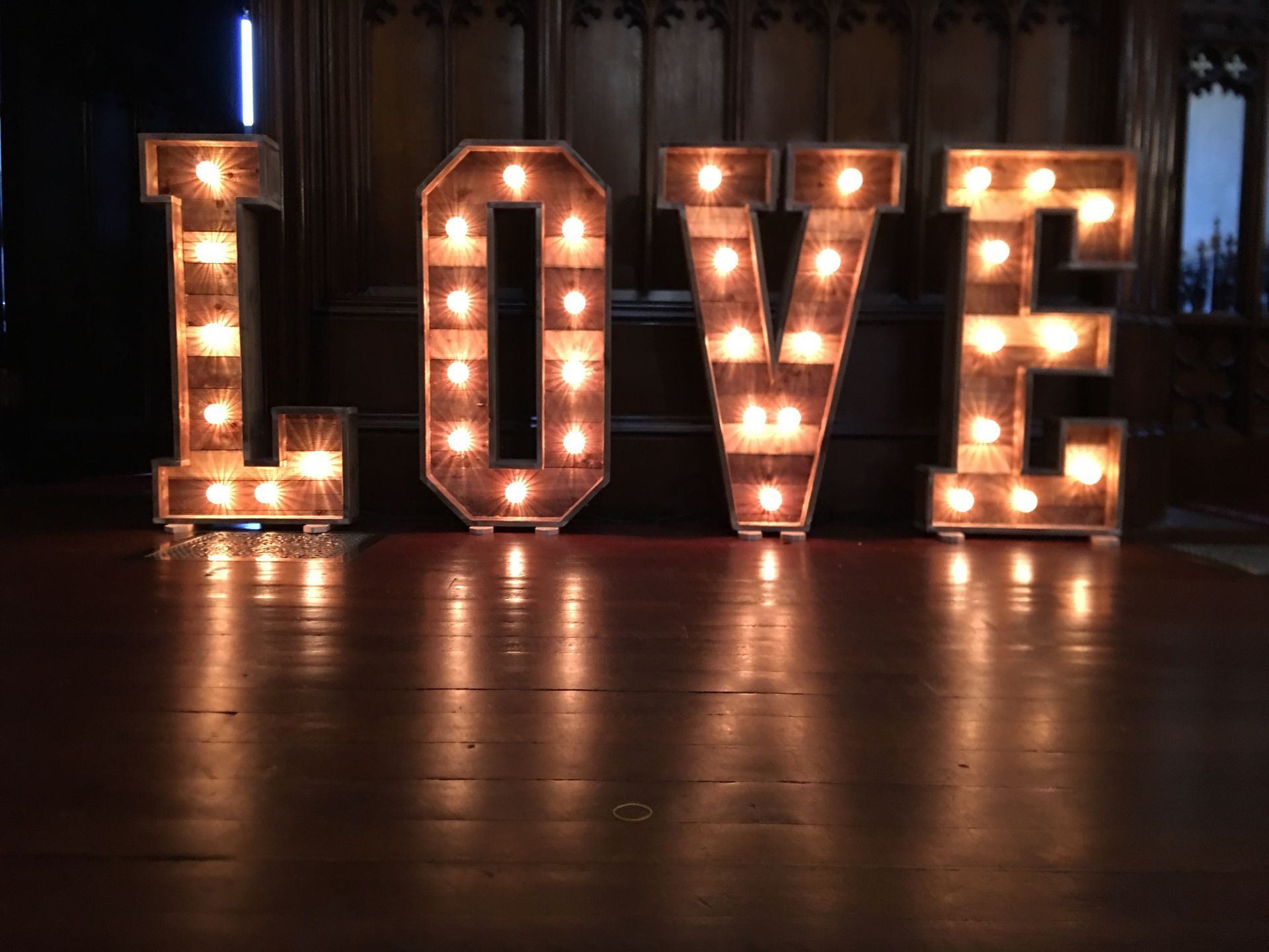 warm glow from our Love Lights from Exclusive Entertainments, Harrogate, Yorkshire