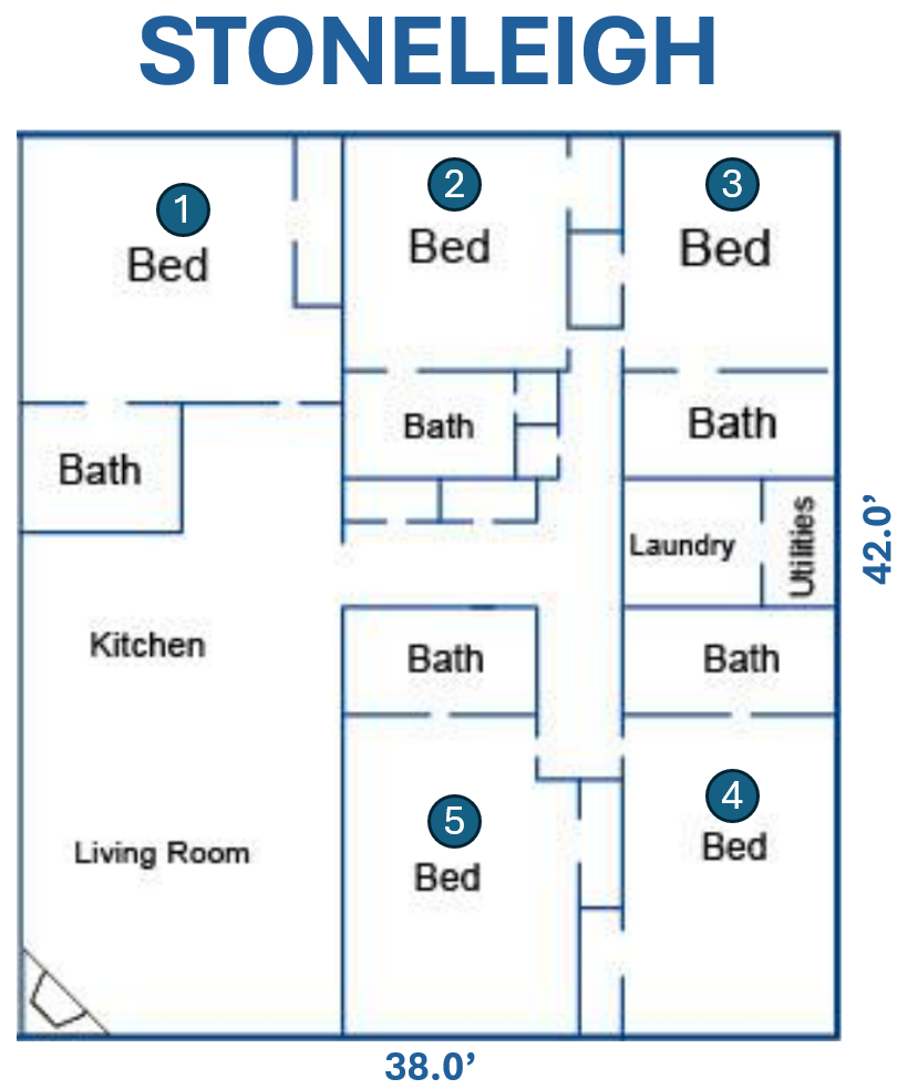 Stoneleigh Floorplan and Room Numbers