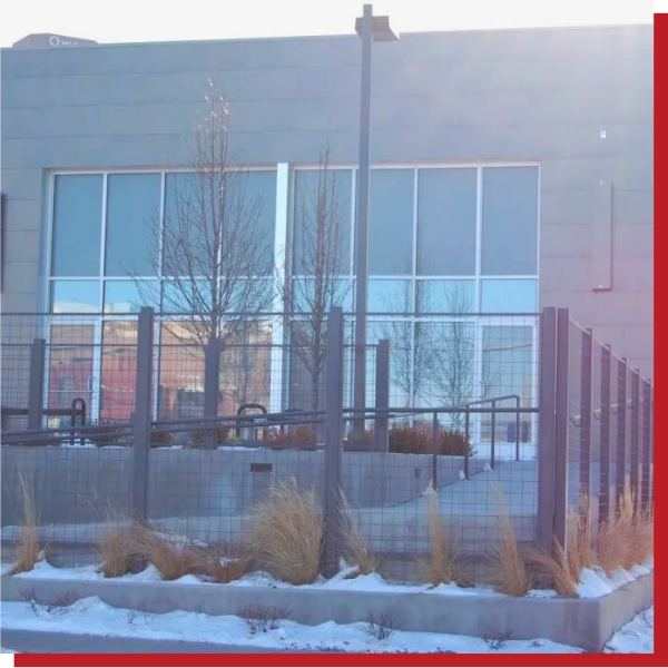 exterior of a commercial building