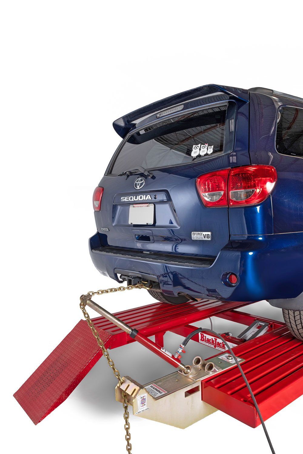 automobile frame straightening machines rearward pull from the back