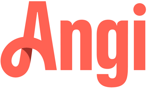 Angi logo in coral-colored text.