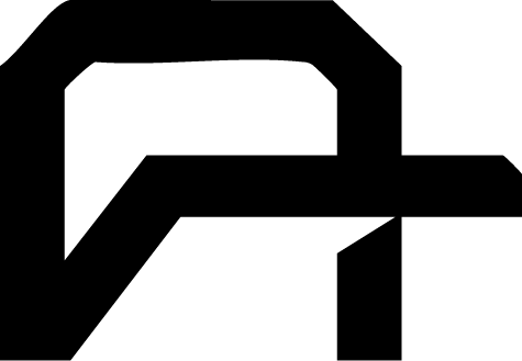 A black and white silhouette of a letter a on a white background.