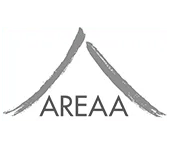 The areaa logo is a black and white image of a mountain.