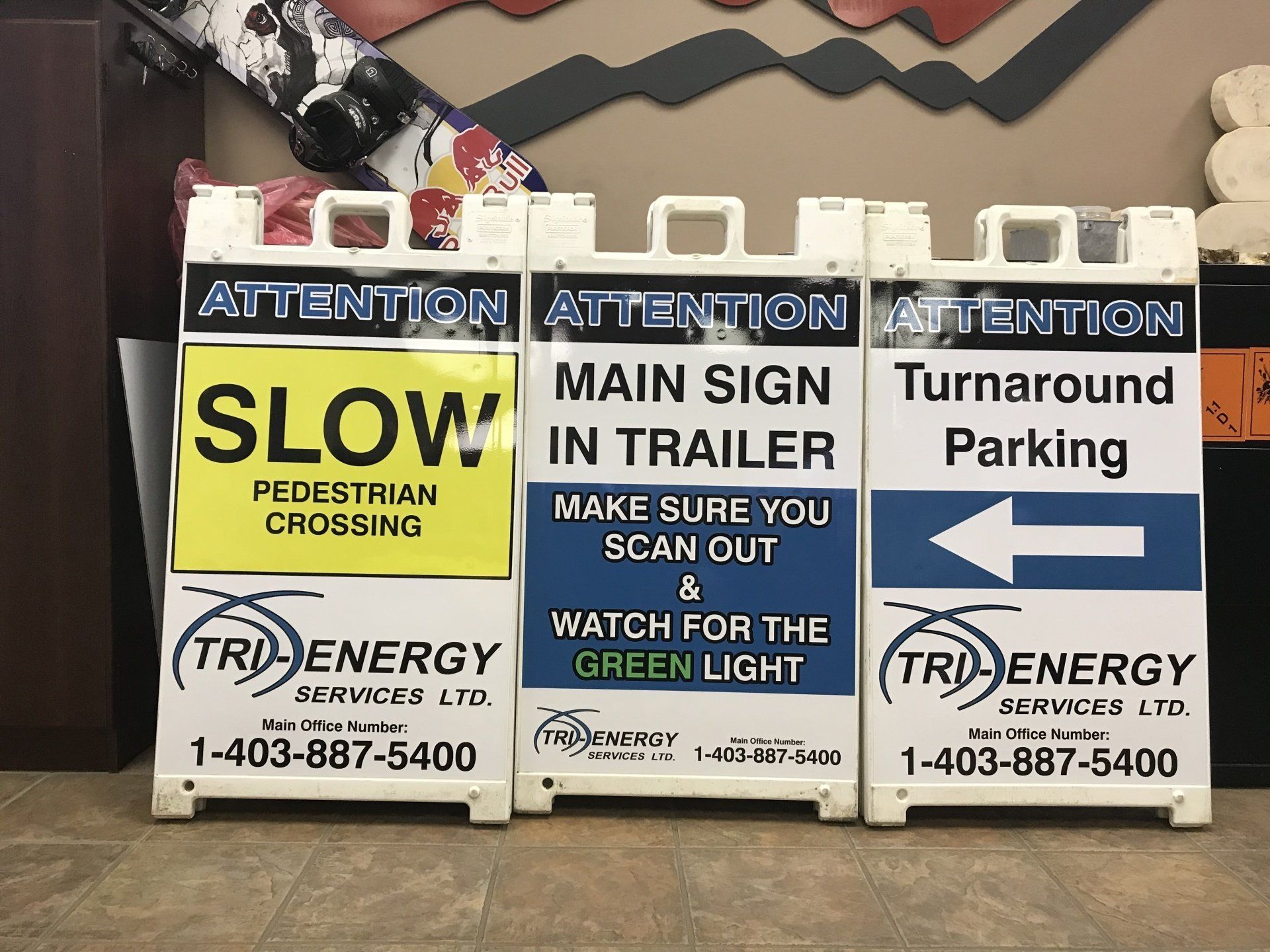 3 white banners side-by-side