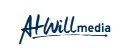 A&H Will Media logo in black and blue text on a white background
