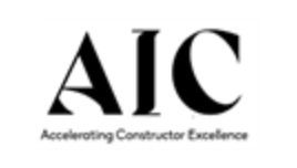 A black and white logo for aic accelerating constructor excellence