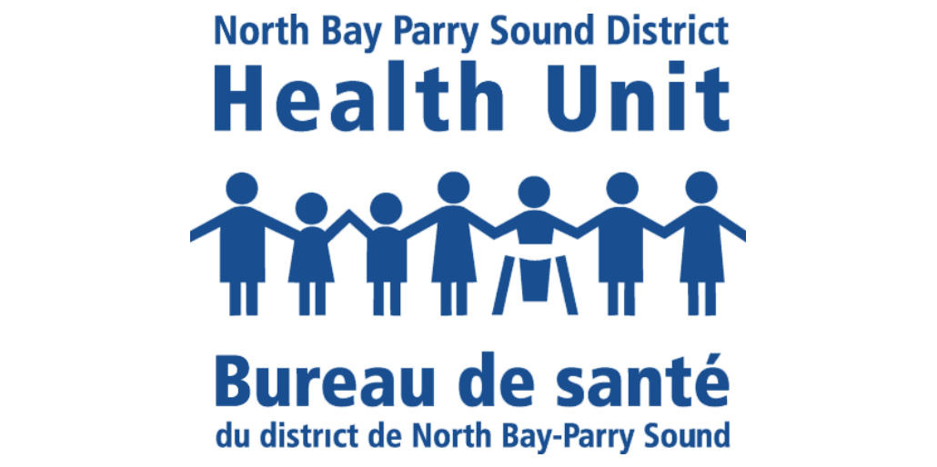 A logo for the north bay parry sound district health unit