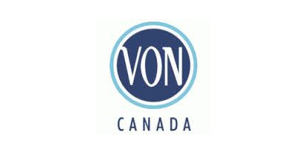 A blue and white von canada logo on a white background
