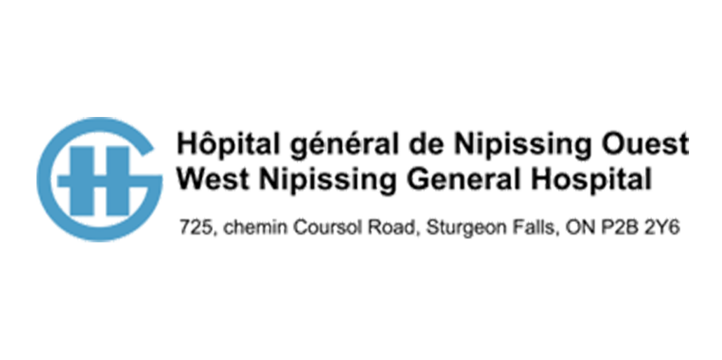 A logo for the west nipissing general hospital