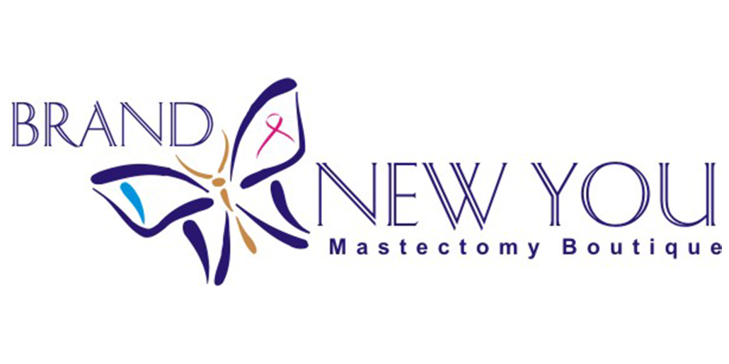 A logo for a mastectomy boutique with a butterfly on it.