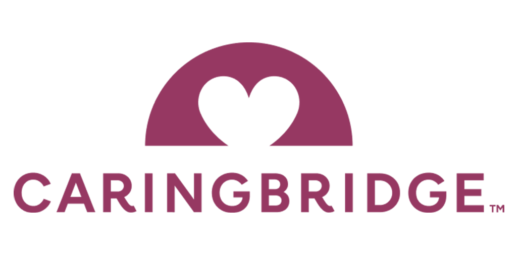 A logo for caringbridge with a heart in the middle