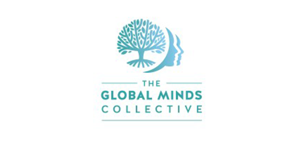 A logo for the global minds collective with a tree and a face.