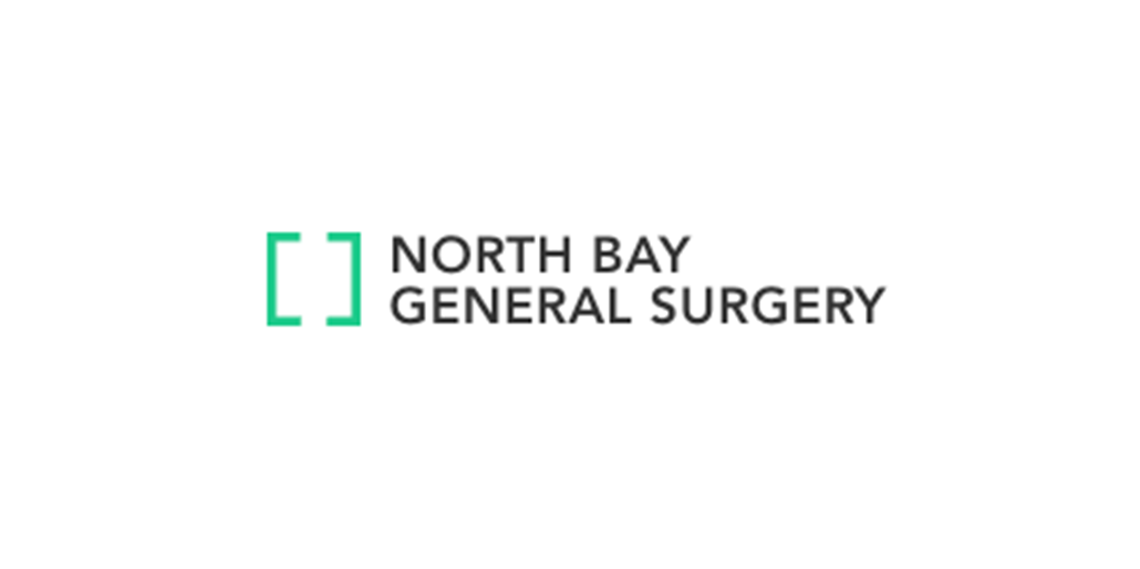 The north bay general surgery logo is green and white on a white background.