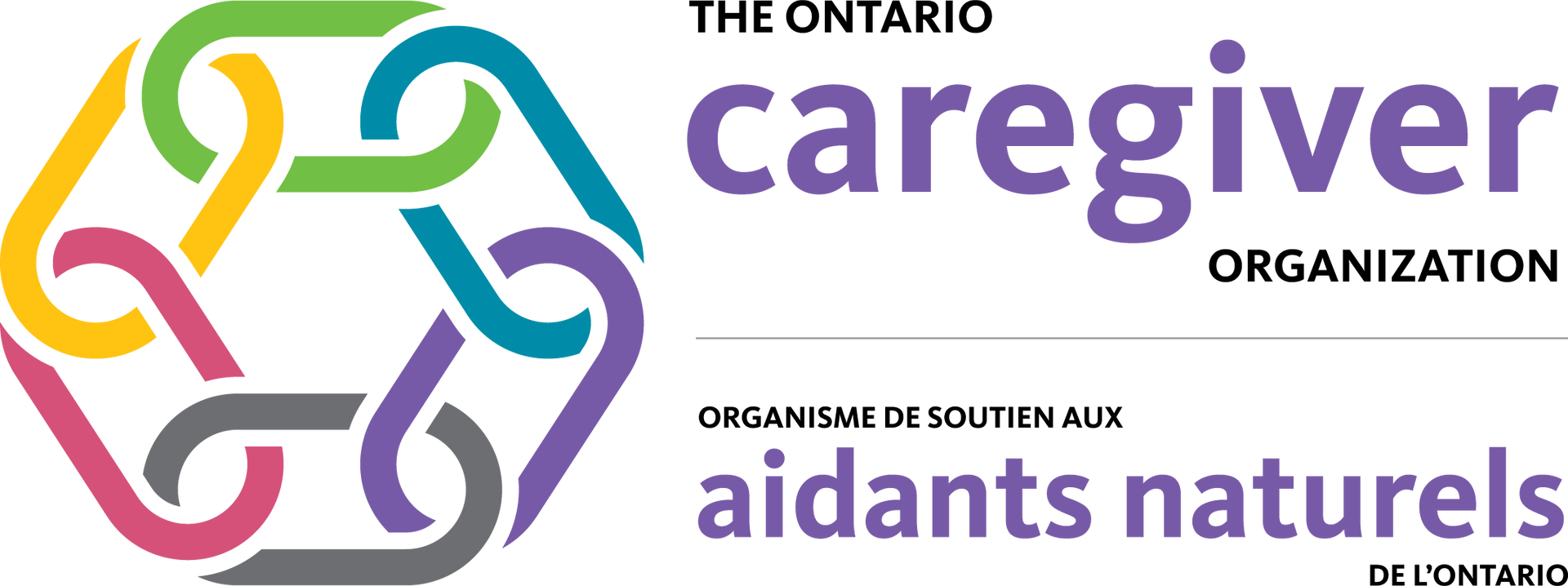 A colorful logo for the ontario caregiver organization