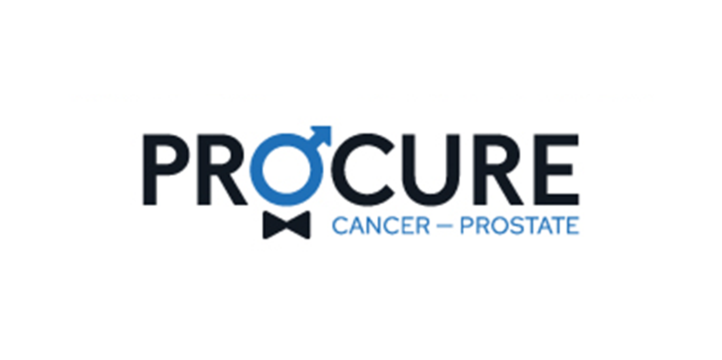 The logo for procure cancer - prostate is blue and black.