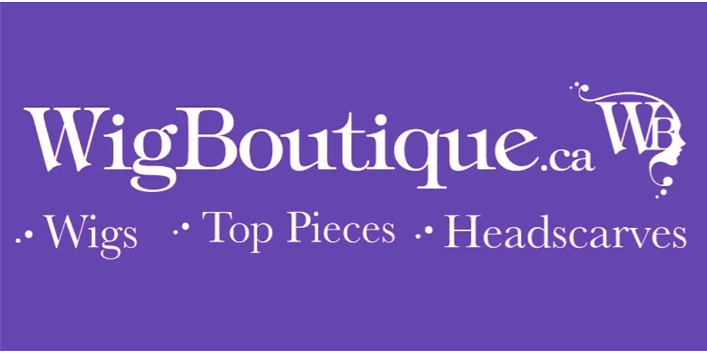 The logo for wigboutique.ca is purple and white
